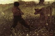 Winslow Homer Shi Xingzi a small calf oil painting artist